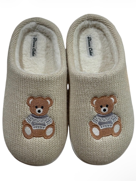 Shoes - Moon Cake Teddy Slippers - Cream